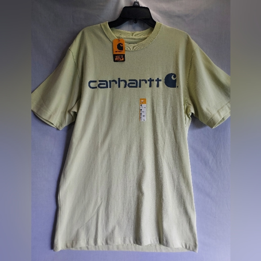 Heavyweight Carhartt Short Sleeve Logo T‑Shirt in Light Green